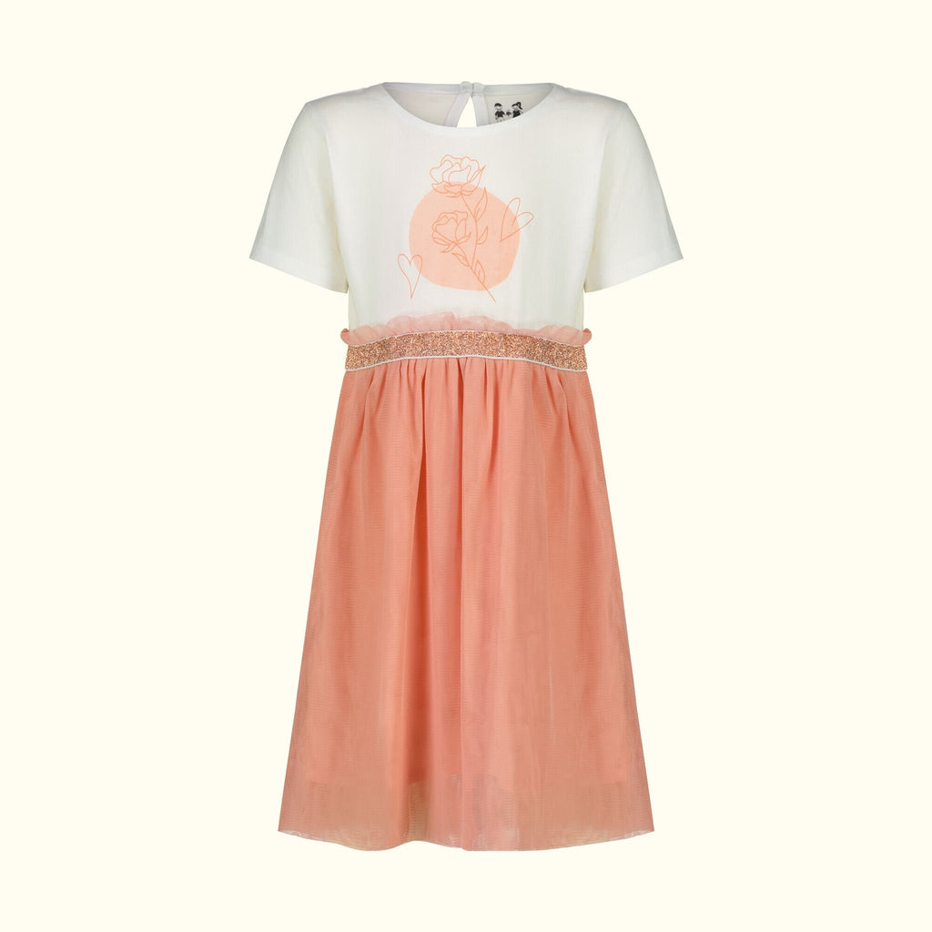 Peach Tulle and Organic Cotton Dress front