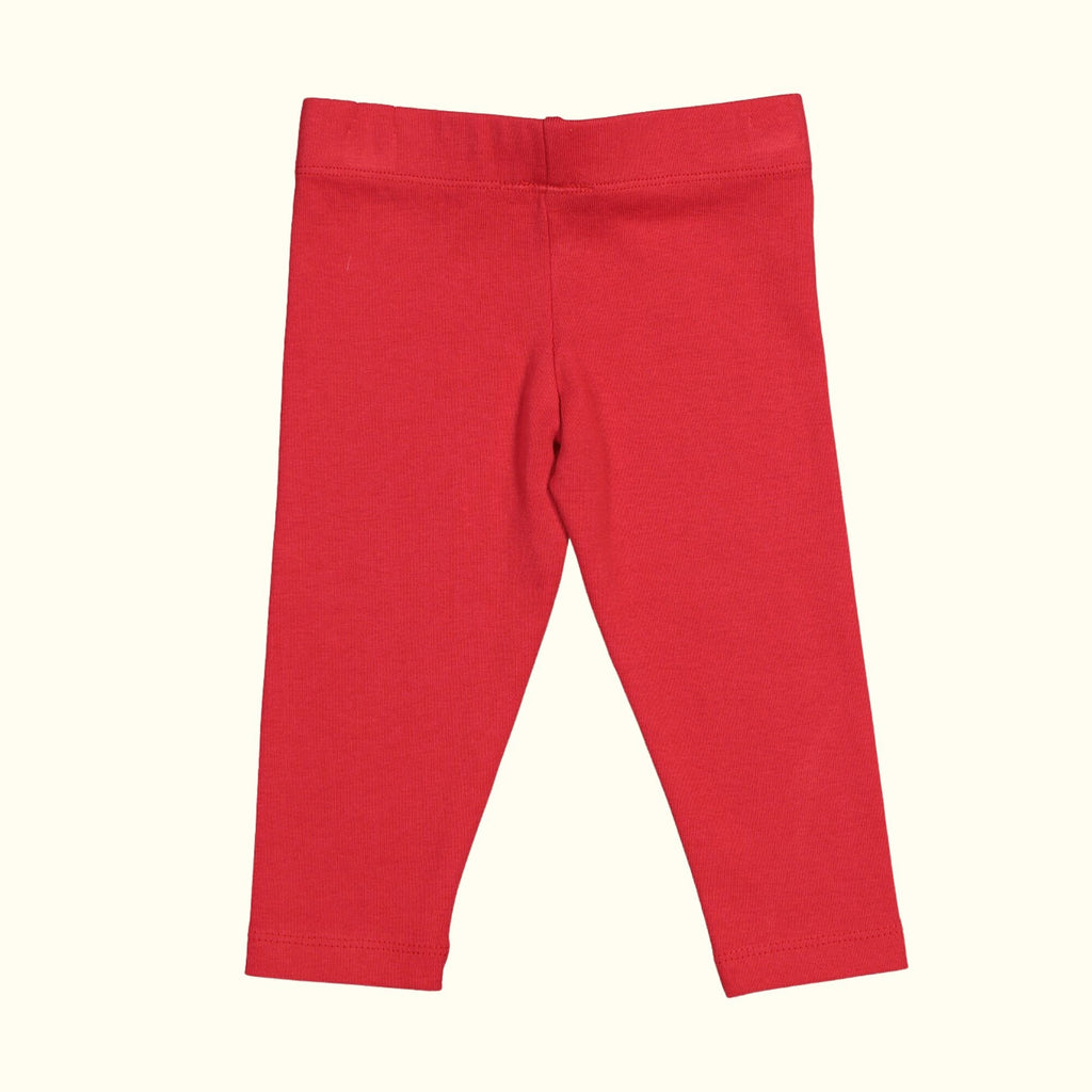 organic cotton red leggings back