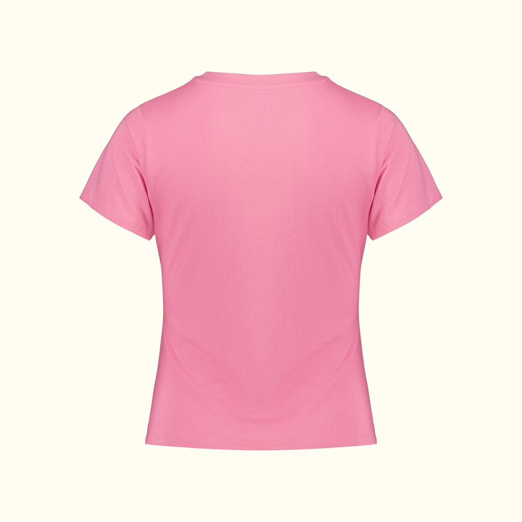 Pink organic cotton women's tee shirt back
