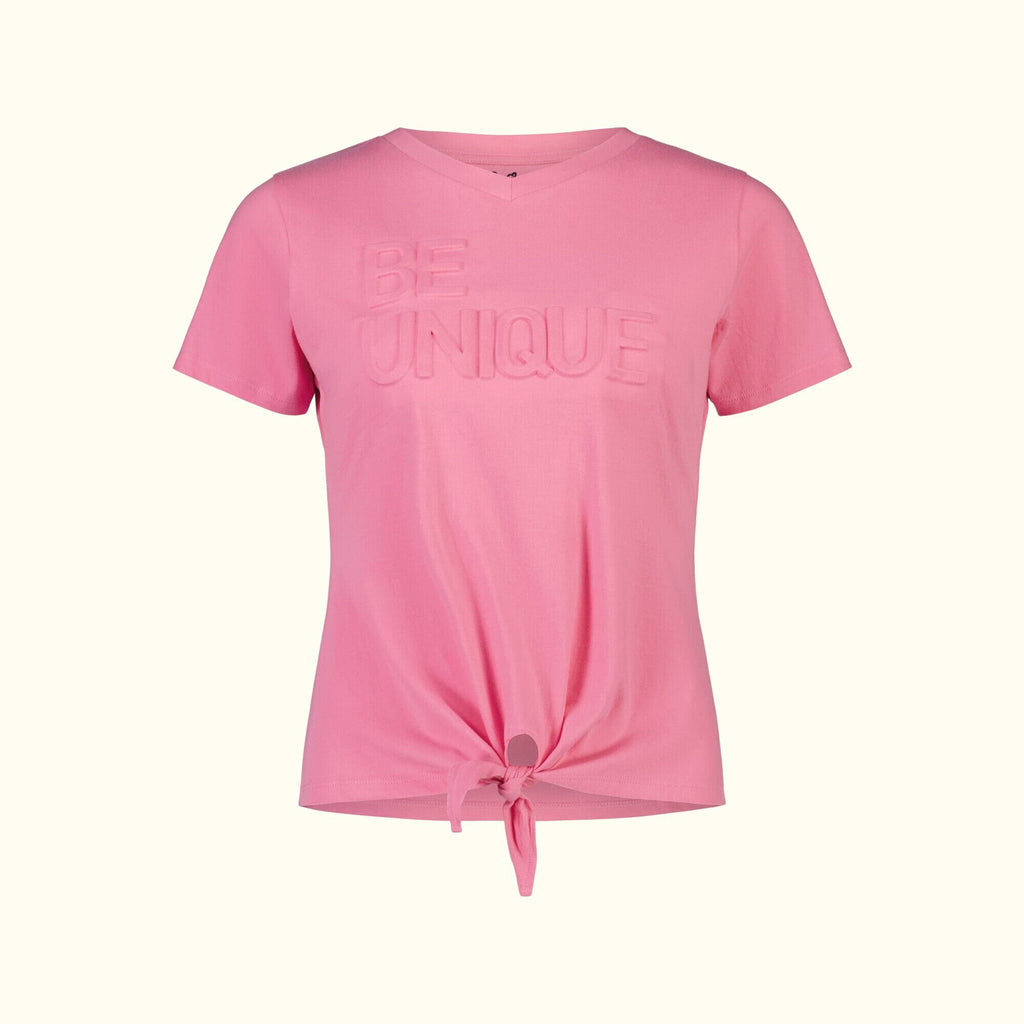 Pink organic cotton women's tee shirt front