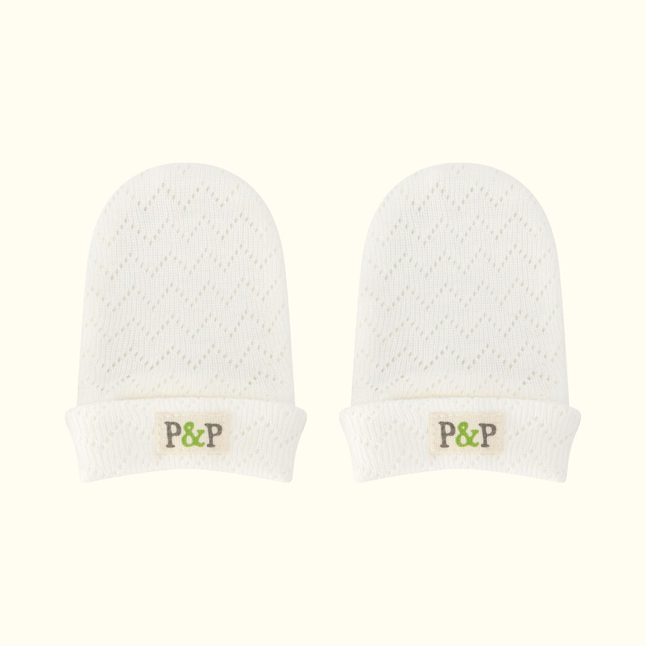 Natural Organic Cotton Pointelle Baby Mittens or Scratch Mittens