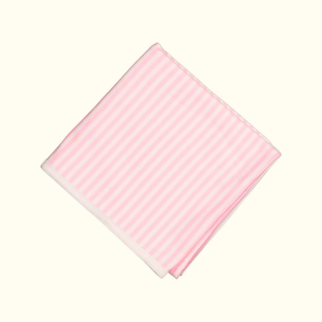 Organic cotton pink and white swaddle blanket back