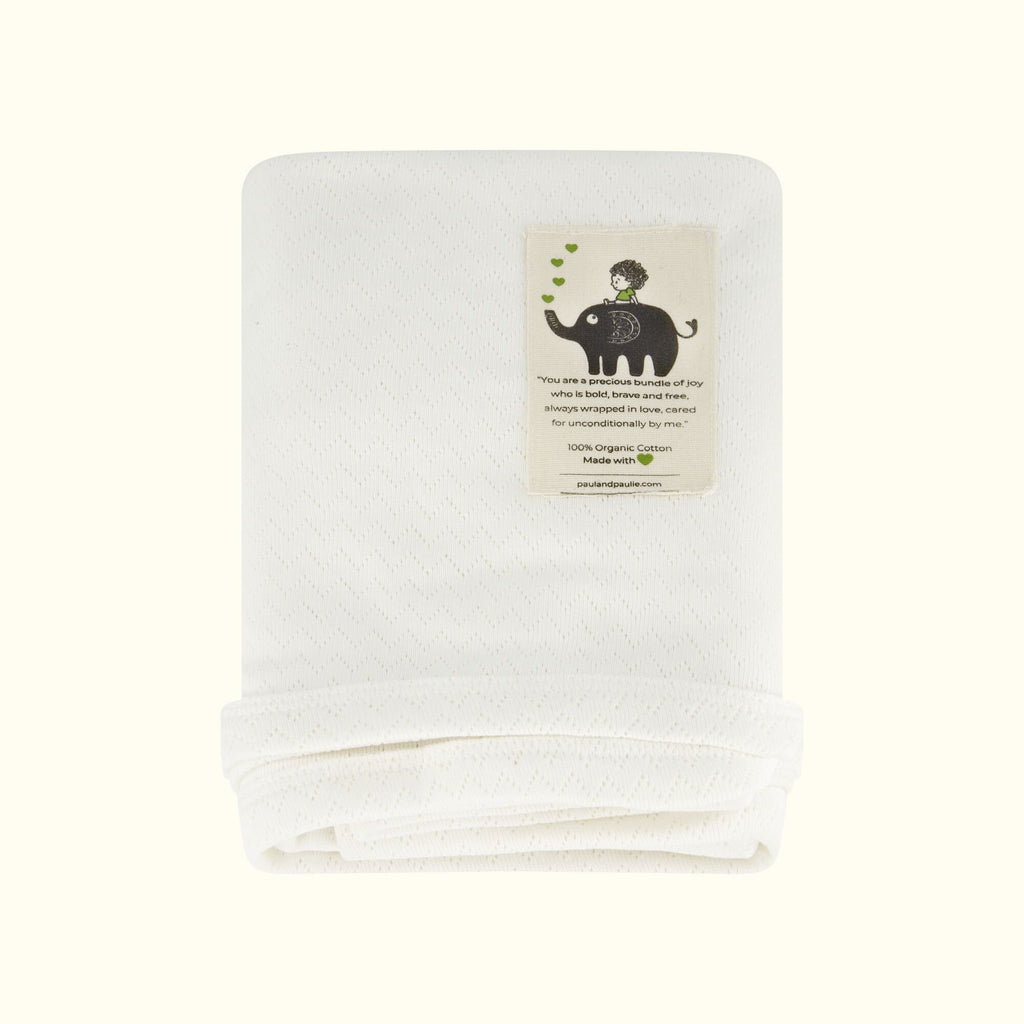 Natural Organic Cotton Pointelle Stretch Baby Blanket