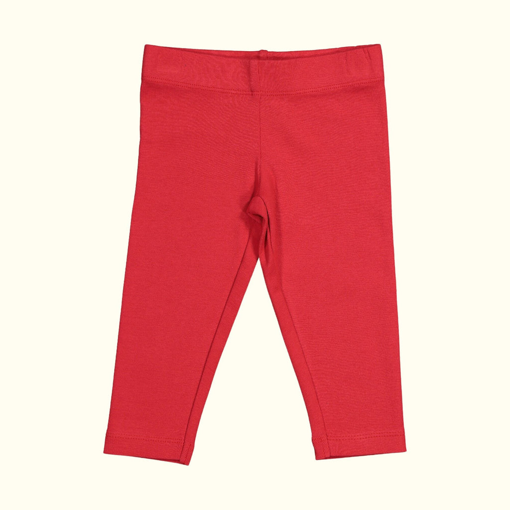 organic cotton red leggings front